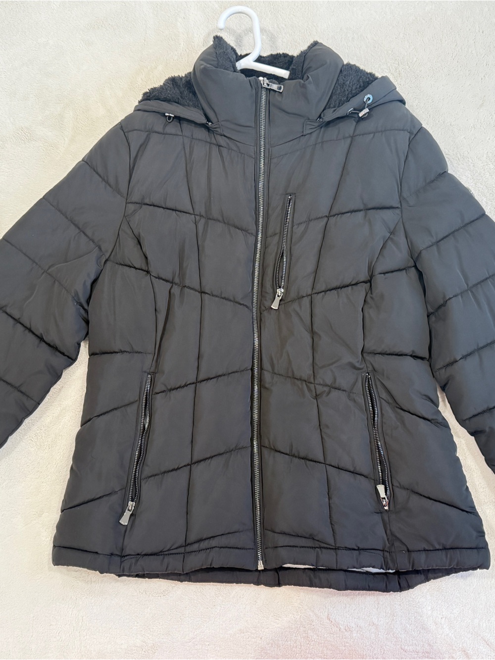 Calvin Klein Black Quilted Hooded Puffer Jacket